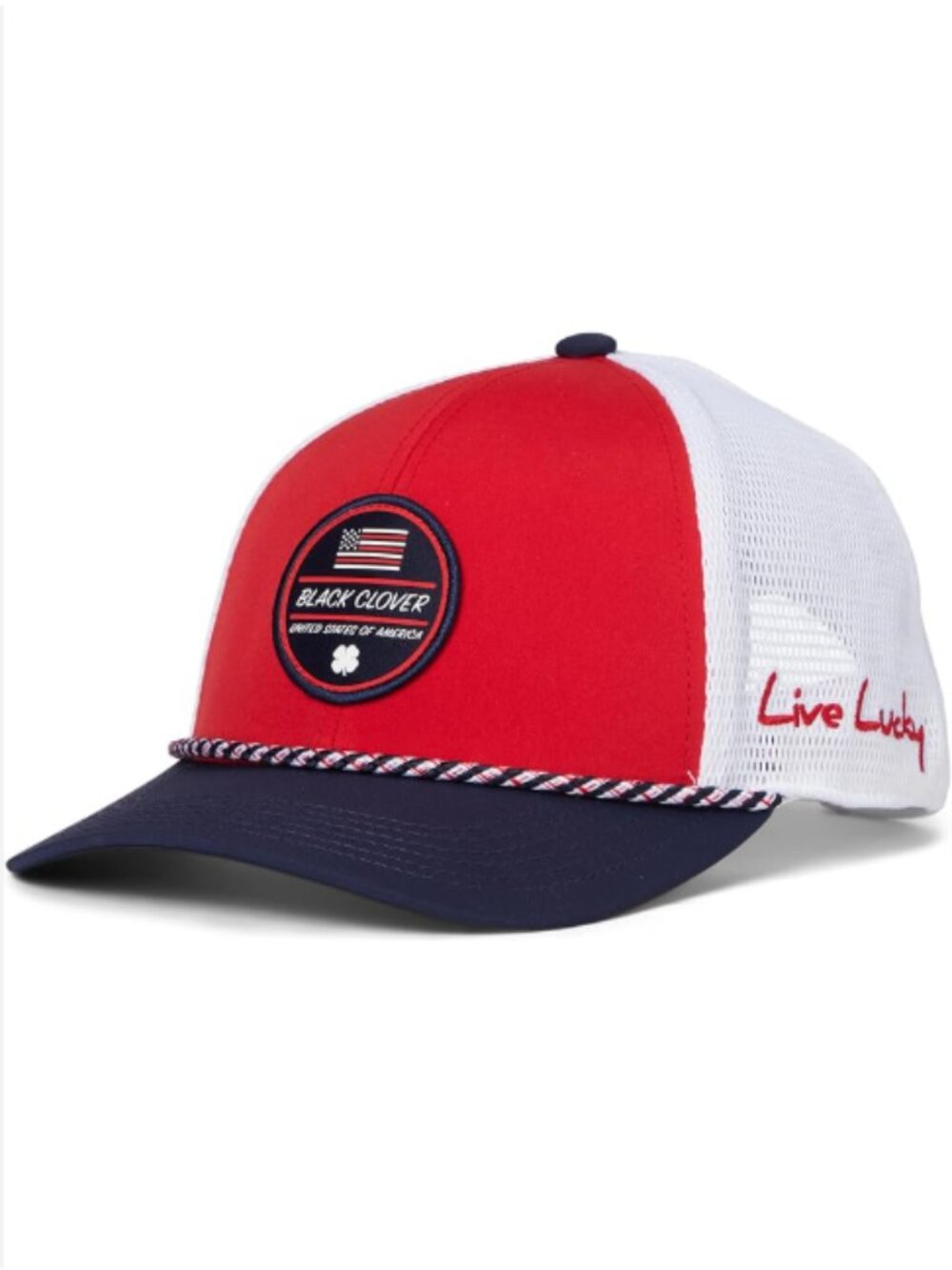 Black Clover Golf Red & Navy Snapback Hat American Flag, NEW